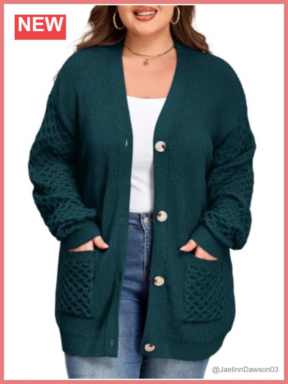 Womens Plus Size Chunky Knit Open Front Cardigan Sweater
